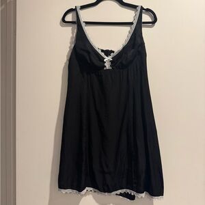 Princess Polly Black Lace Trim Babydoll Mini Dress US 12 Coquette